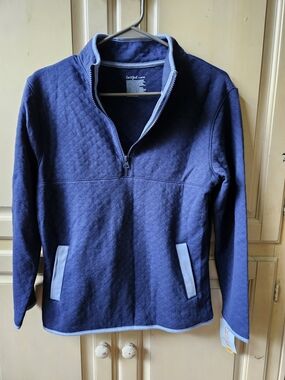 NWT Cat & Jack Navy Quilted Half-Zip Pullover